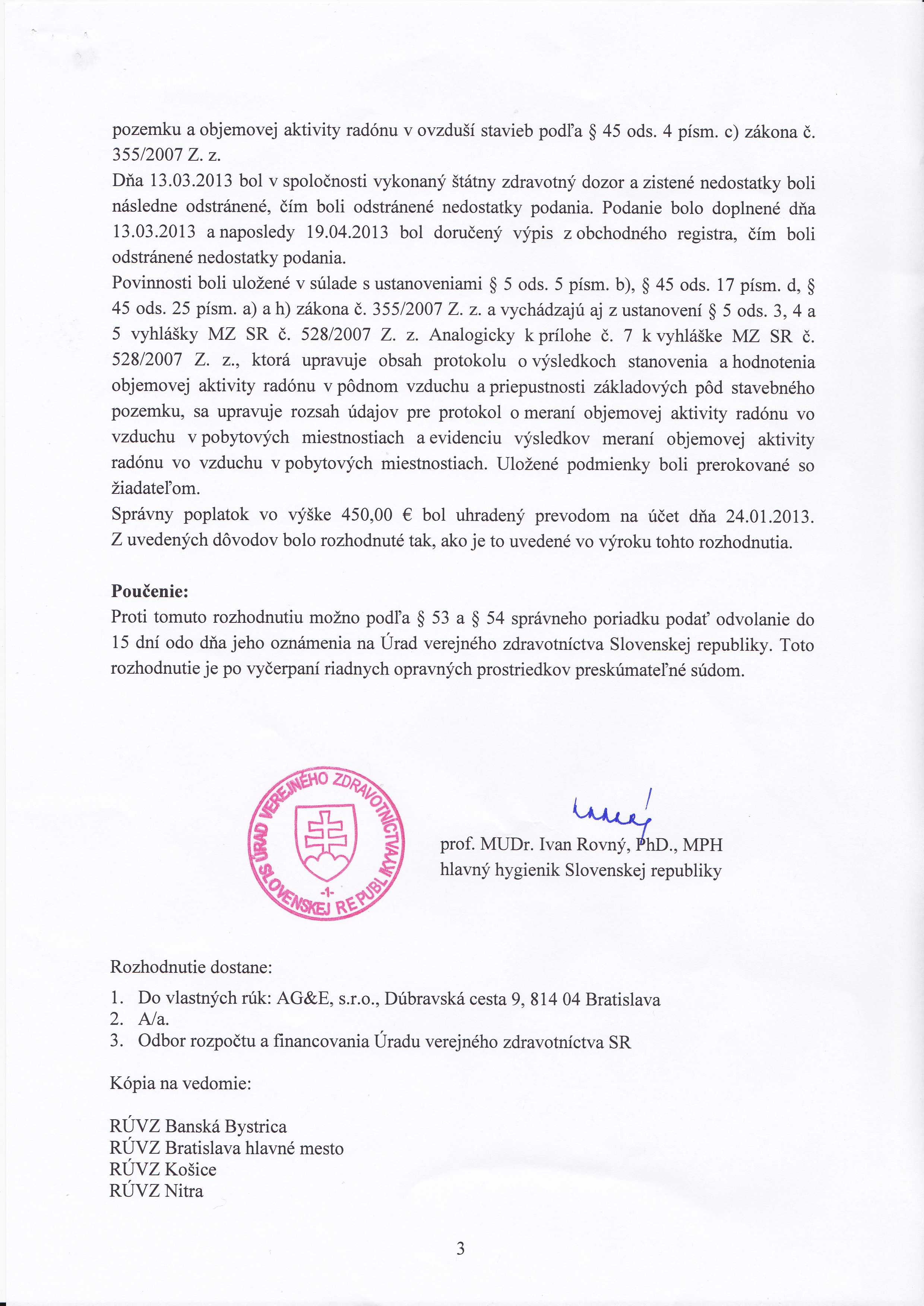Povolenie ÚVZ SR – strana 3